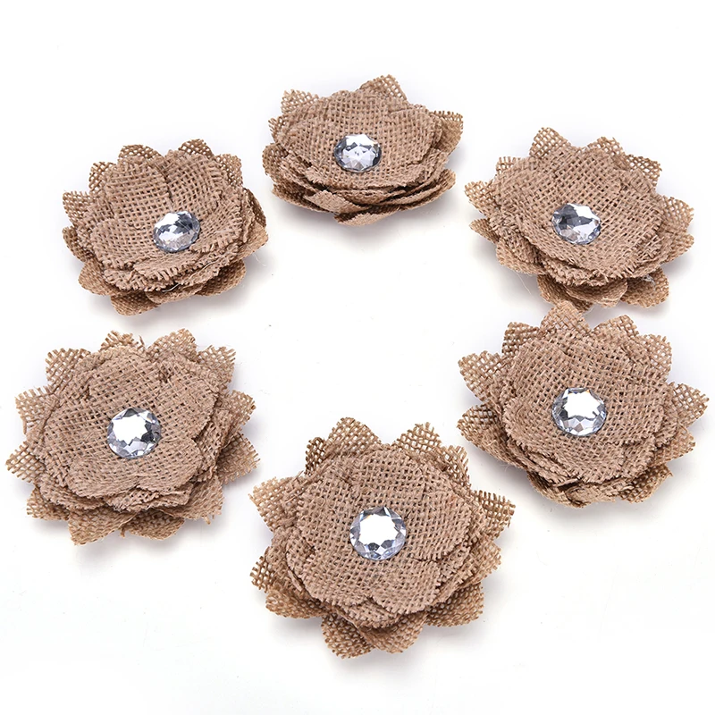High Quality Wholesale Natural Jute Hessian Burlap Flower christmas decoration vintage centerpieces wedding favors