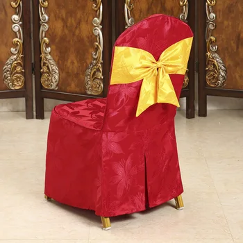

European style jacquard banquet chair cover with bowknot customized