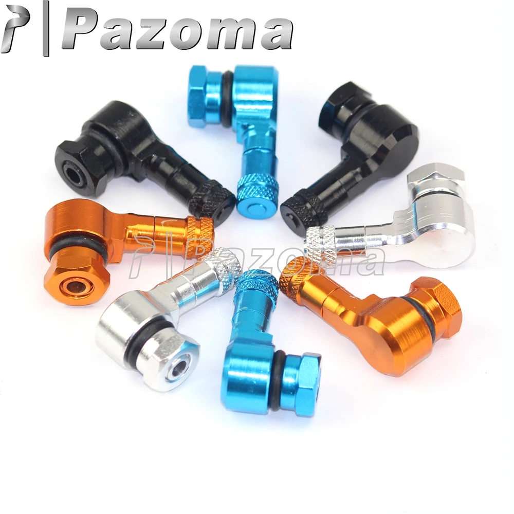 

PAZOMA 2 Pcs Racing Moto CNC Aluminum Wheels Tubeless Tires Valve Stems Caps 90 Degrees 11.3mm 0.453" Valve Stem