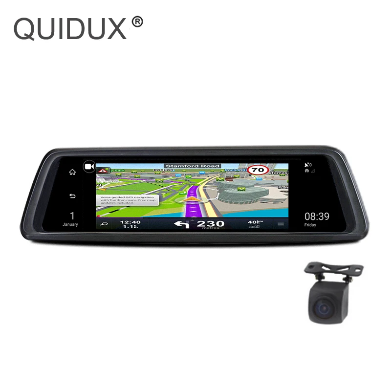 QUIDUX 4G Видеорегистраторы для автомобилей 10 "сенсорный Android заднего вида Камера Регистраторы зеркало gps Bluetooth WI-FI ADAS WI-FI Оперативная память 1 г