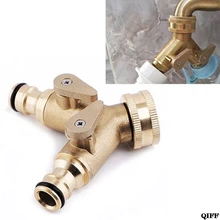 3/" 2-полосная шланг кран компонентов латунь Трубное соединение сплиттер водометы для быстрого соединения со значением Jun17