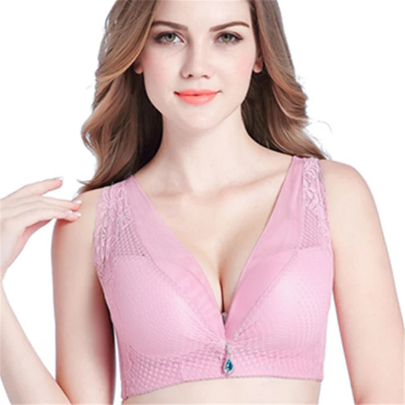 

Sexy Deep V Bra Push Up Lace Bras Lingerie 36/80 38/85 40/90 42/95 44/100 B C Thin Cup Underwear For Women Plus Size Plump Big