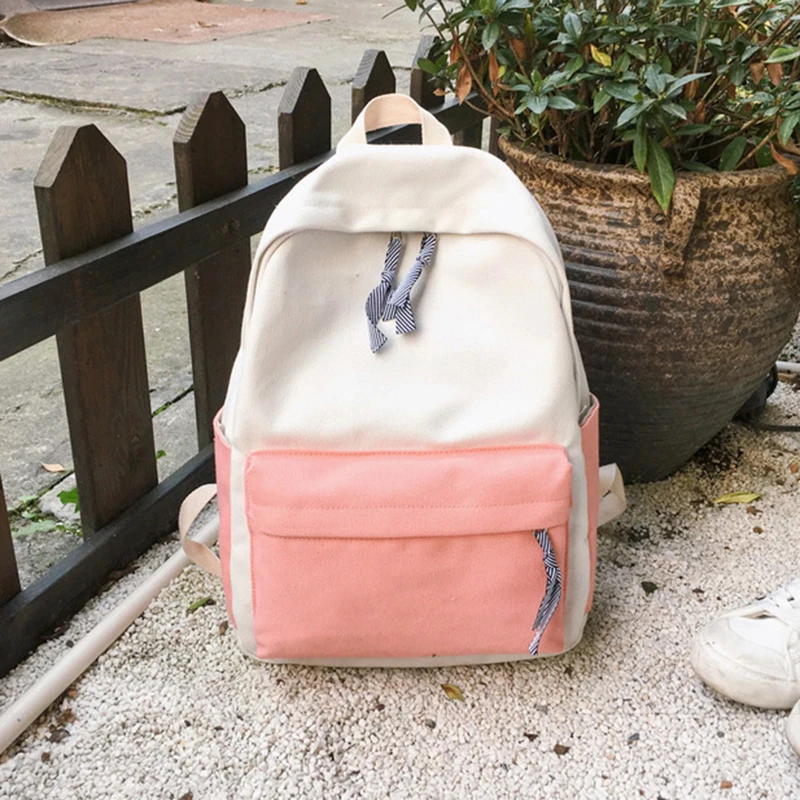 Large Capacity Canvas Backpack Wear-resistant Travel Bag for Students Girls New Large Capacity Canvas Backpack Wear-resistant Travel Bag for Students Girls New