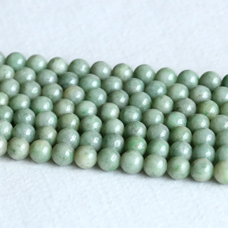 Wholesale Natural Genuine Green Jade Round Loose Stone Beads 10mm Fit