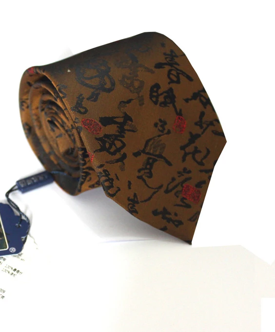 Мужские шелковые галстуки Китайская традиционная культура Вышивка Дракон Китайский Свадебный шейный галстук для жениха красные жаккардовые деловые рабочие Галстуки