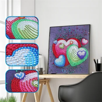 

Special Shaped Heart Diamond Painting 5D Scenic Diamond Embroidery Kits DIY Love Pattern Rhinestones Cross Stitch Home Decor