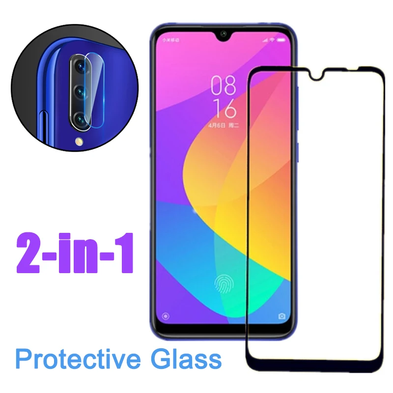 2 in 1 Glass On For Xiaomi mi 9 se 9t pro cc9 cc9e Camera Lens Film Screen Protector Tempered on xiomi mi9 mi9se mi9t cc | Мобильные