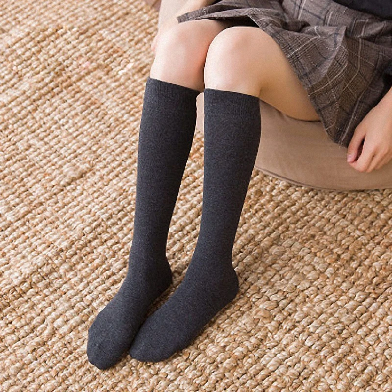 Fcare/1 пара, Женские однотонные носки без пятки, студенческие гольфы, милые носки с ворсом