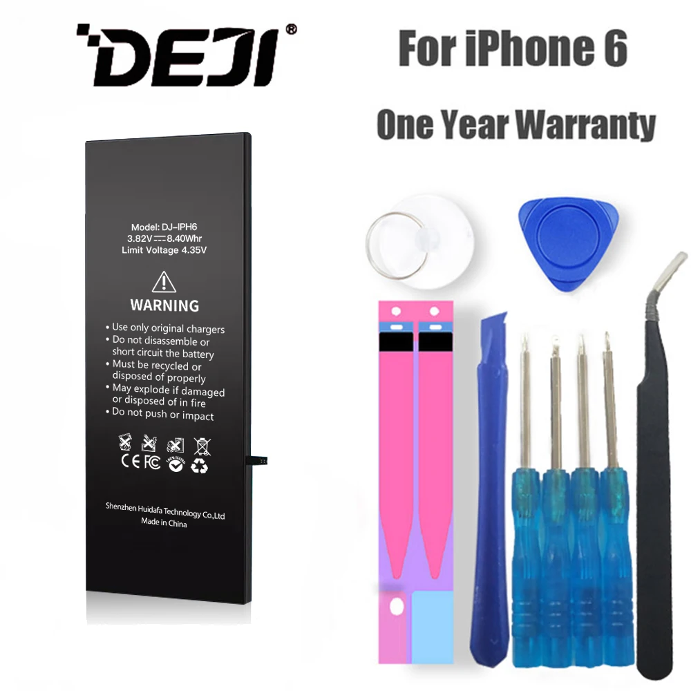 Deji Battery For Iphone 6/6g With Free Tools Kit High Capacity 2200mah Batteries Replacement