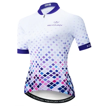 

2019 Keyiyuan Women's Spring and Summer Purple Jersey Short Sleeve Tops Breathable Sweat Bike Clothes