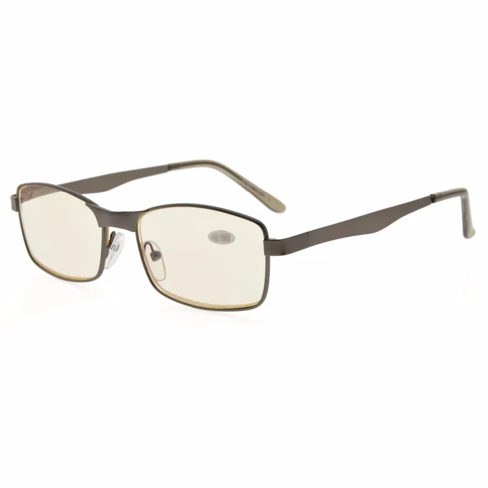

CG15016 Eyekepper Rectangle Metal Frame Spring Hinges Computer Readers Reading Glasses Yellow Tinted Lenses