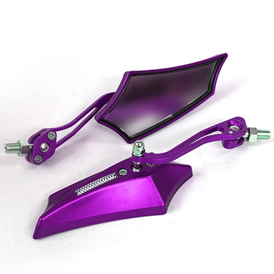 Мотоцикл Скутер универсальный модифицированный в форме летучей мыши боковое зеркало заднего вида зеркало алюминиевое зеркало для HONDA YAMAHA SUZUKI - Цвет: Фиолетовый
