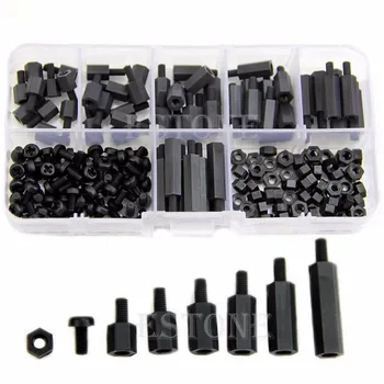 

180pcs M3 Nylon Black Hex M-F Spacers/ Screws/ Nuts Assorted Kit, Standoff New
