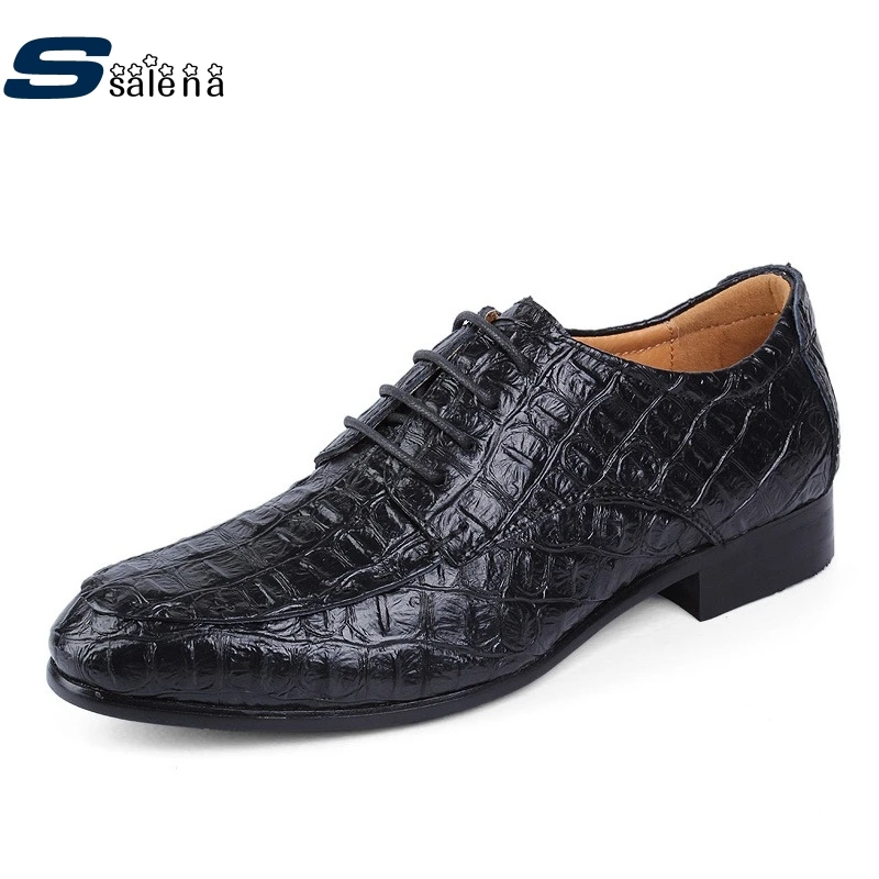 

British Style Alligator Leather shoes Men Dress Shoes Fashion Business Shoes For Man casual oxford shoes EU50 B175