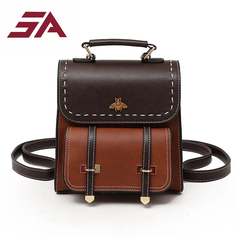

SA High Quality PU Leather Women Backpacks Fashion Casual Daypacks For Teenager Cirl School Bags Famous Brand Designer Backpacks