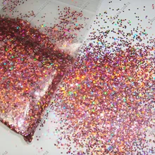 50 г-1 мм(1/2") голографический лазер розовый цвет ослепительные шестиугольные блестки Spangle форма для дизайна ногтей и блестки для рукоделия