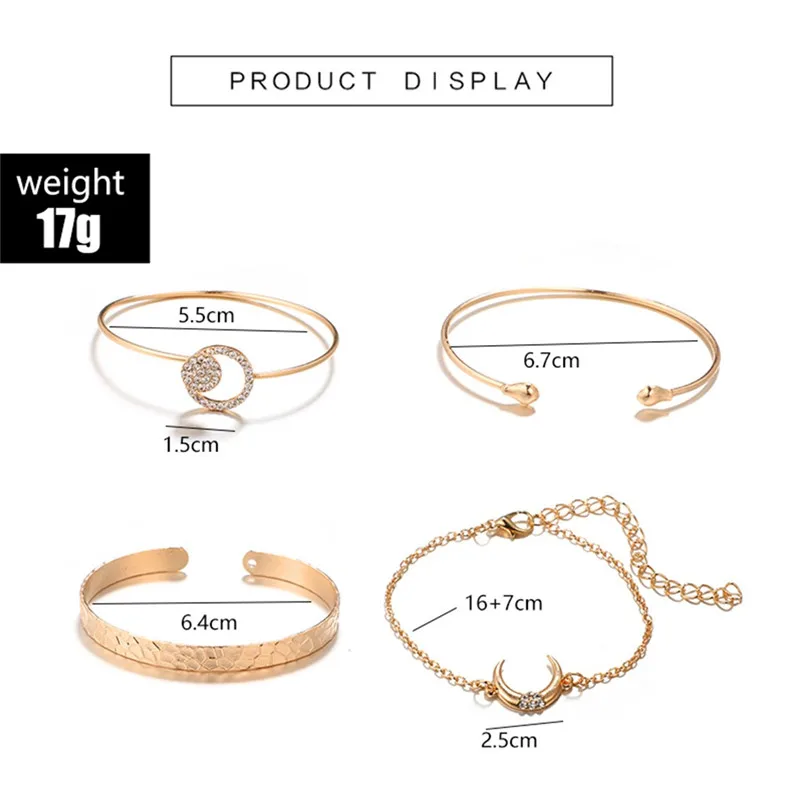 new Simple design 4PCS Stylish Multiple Layers Elegant Female Pendant Ladies Jewelry Alloy Bracelet Valentine's Day gift F14 (4)