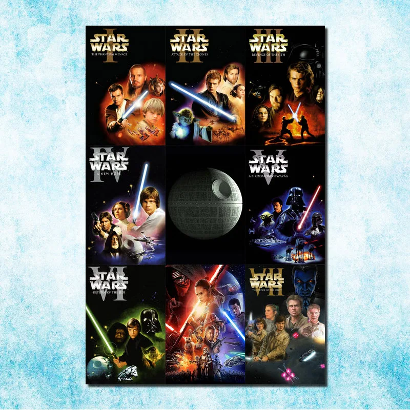 Star Wars eposide 1 до 7 Горячая кино искусство шелк Холст печати плакатов 13x20 24x36 дюймов настенные панно декор комнаты(больше)-38 - Цвет: click