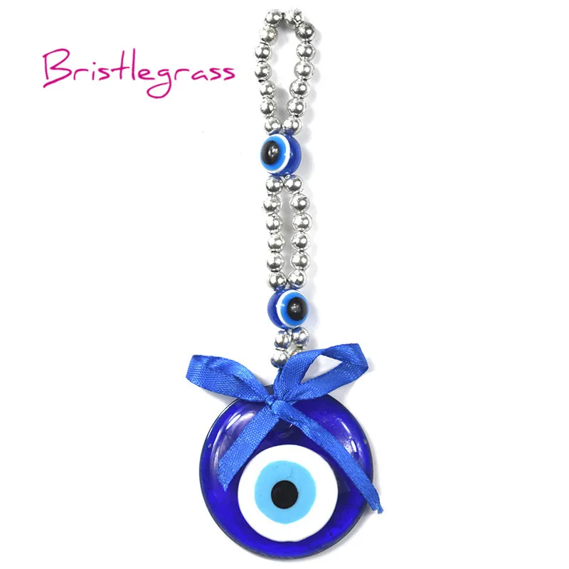 

BRISTLEGRASS Turkish Blue Evil Eye Ribbon Bowtie Amulet Lucky Charm Wall Hanging Pendant Pendulum Blessing Protection Gift Decor
