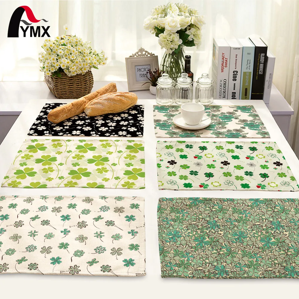 Салфетки с принтом четырех листьев 7 видов|table napkin|printed cloth napkinstable napkins |