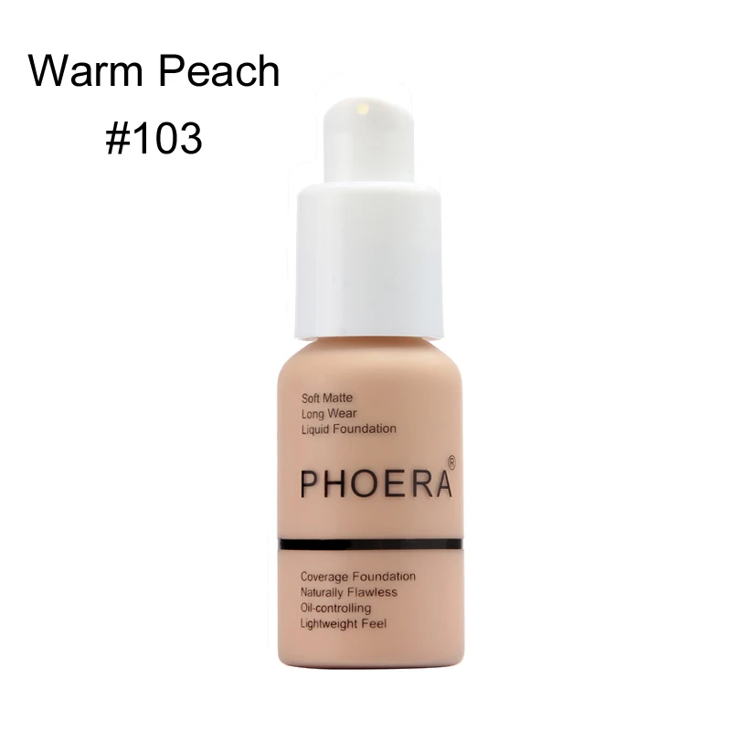 PHOERA безупречная жидкая матовая основа полное покрытие 30 мл - Цвет: 103 Warm Peach