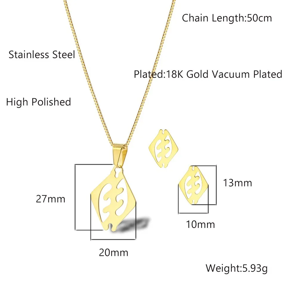 Нержавеющая сталь Гана кулон GYE Nyame Цепочки и ожерелья Afican АФО Adinkra символ этническое ожерелье и серьги Ювелирные наборы