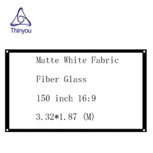 Thinyou Matte White Fabric Fiber Glass 150 inch 16 9 Simple font b Projector b font