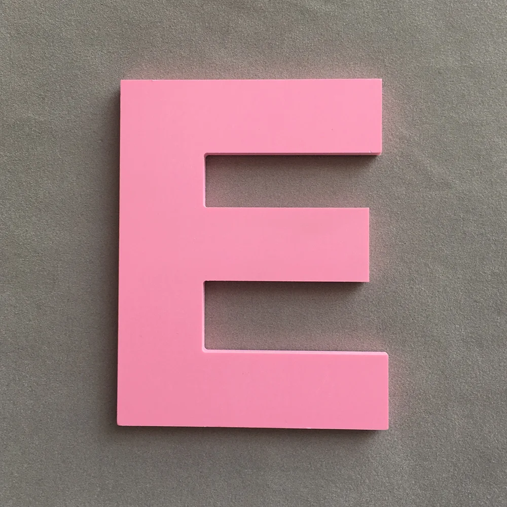 E 9 см/3,5" ПВХ розовый верхний кейс английские буквы интерьер стены Сад Свадебные Декоративные наклейки в виде букв украшения детской комнаты - Цвет: E