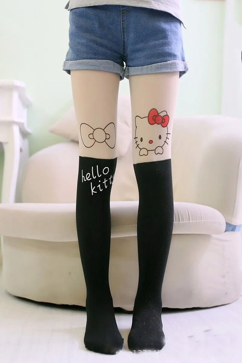 Girls Cartoon Patchwork Kids Tights 