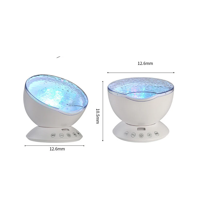 Led Night Light for Children Bedside Lamp Battery Powered Ocean Wave Projector USB Control TF Cards Music Player Speaker  (10)