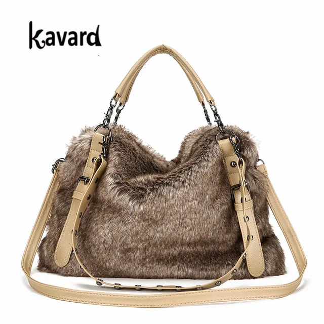 Us 26 98 Kavard Faux Fur Bags Women Luxury Handbag Designer Bag For 2017 Casual Tote Shoulder Female Sac A Main Luxe In