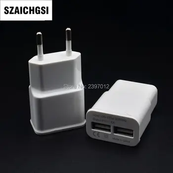 

SZAICHGSI 5V 2A Dual Usb ports Power adapter 2A Eu & Us wall charger for iphone 5 6 7 for samsung note 3 4 5 wholesale 1000pcs