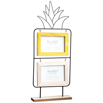 

Nordic Simple Candy Colors Pineapple Photo Frame Creative Double Layer Picture Frame Iron Craft Gift Home Decoration Accessories