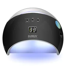 SUN UV SUN6 48 Вт Сушилка для ногтей с автоматическим датчиком, портативная Ультрафиолетовая лампа для сушки при слабом нагреве, модель с двойной мощностью для быстрого маникюра, светодиодная лампа