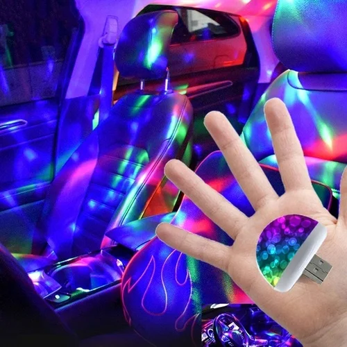 Многоцветный USB светодиодный автомобильный интерьерный осветительный комплект, атмосферный светильник, неоновые лампы, интересный портативный светильник