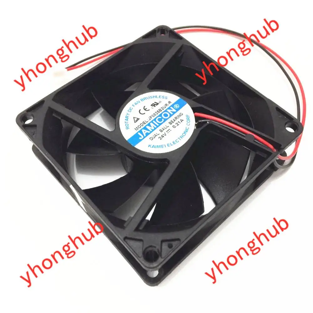 JAMICON JF0825B2UR R DC 24V 0.21A 2 проводной 80x80x25 мм Сервер вентилятор охлаждения|square fan|server fandc