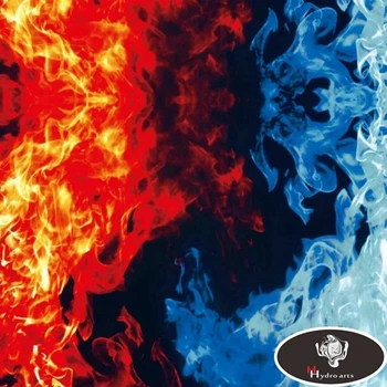 

New Arrival RED&BLUE Flaming Fire Design Hydrographic Film Water Transfer Printing Film HFD110 Width 0.5M