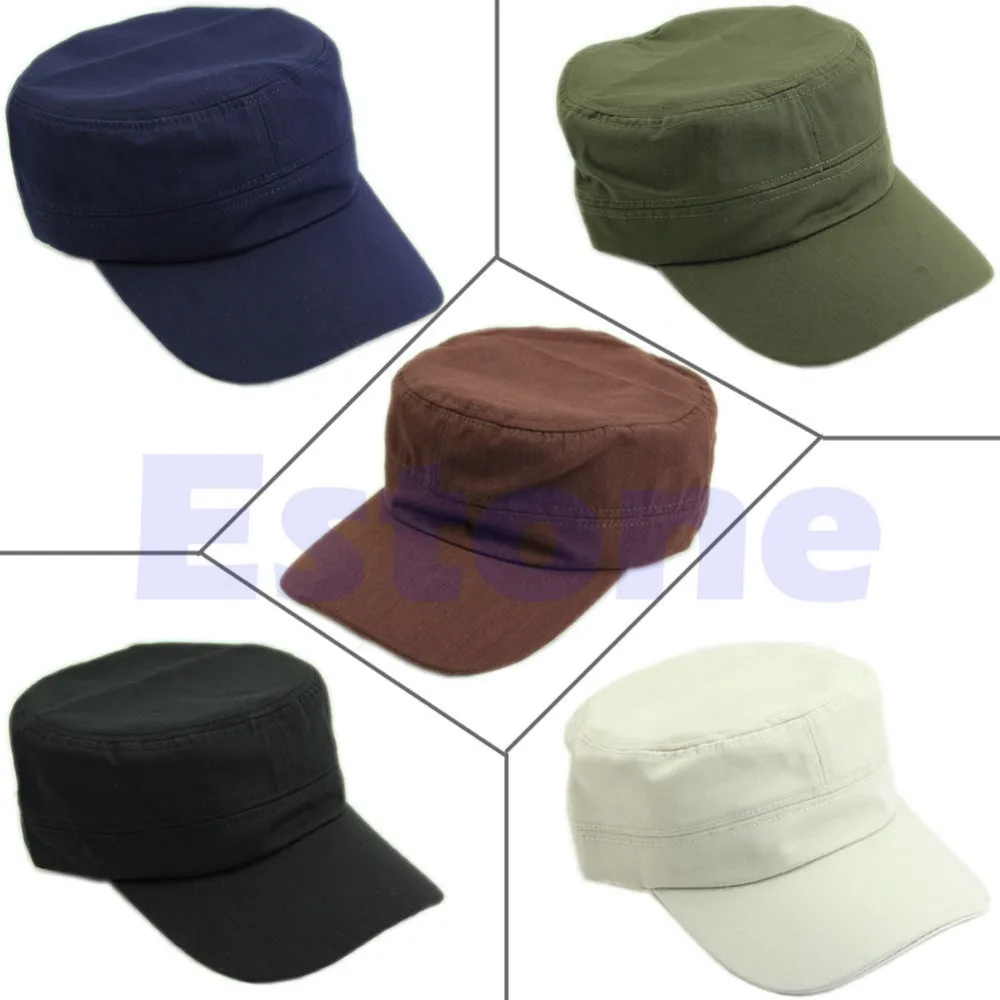 

New Sport Classic Plain Vintage Adjustable Army Military Cadet Style Cotton Cap Hat