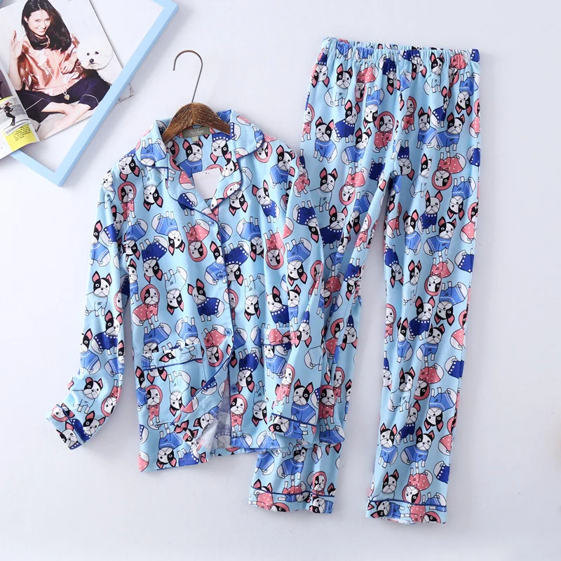 Pajamas For Women spring Sleepwear Cotton flannel Trousers