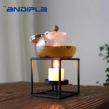 Японский стиль ручной работы короткая железная художественная теплая полка для чая белая подсвечник спиртовые огни вареный цветок чай домашнее Отопление база