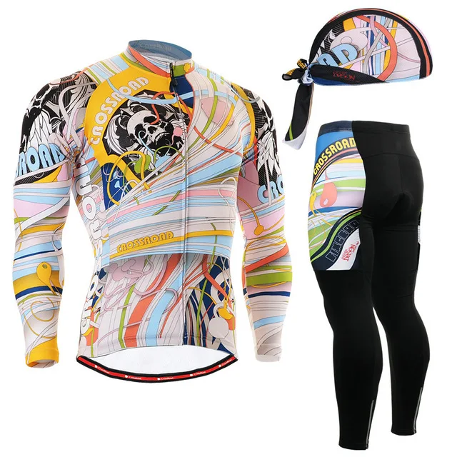 Life on Track комплекты одежды для велоспорта дышащий с длинным рукавом Джерси+ Длинные обтягивающие штаны гелевый мягкий MTB дорожный велосипед набор велосипедных Джерси - Цвет: Цвет: желтый