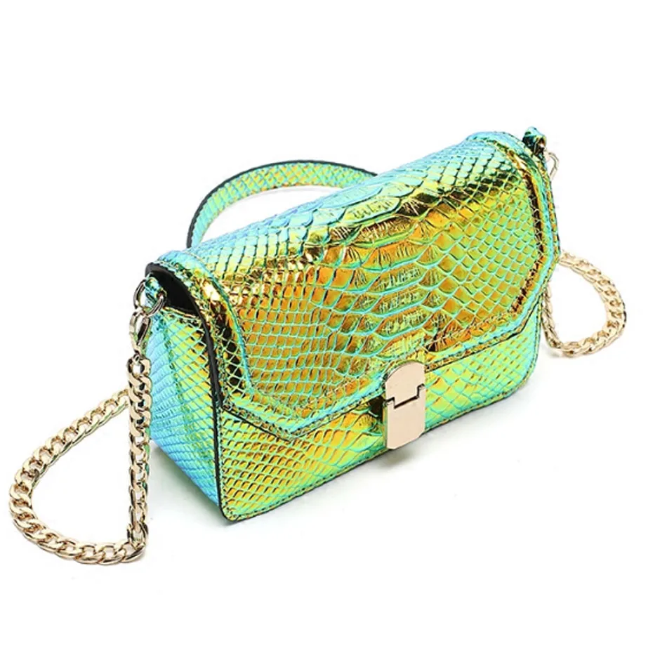 مشمس الشاطئ العلامة التجارية الشهيرة الإناث حقيبة عالية الجودة صغيرة التمساح حقيبة سلسلة السيدات حقائب كتف Crossbody أكياس