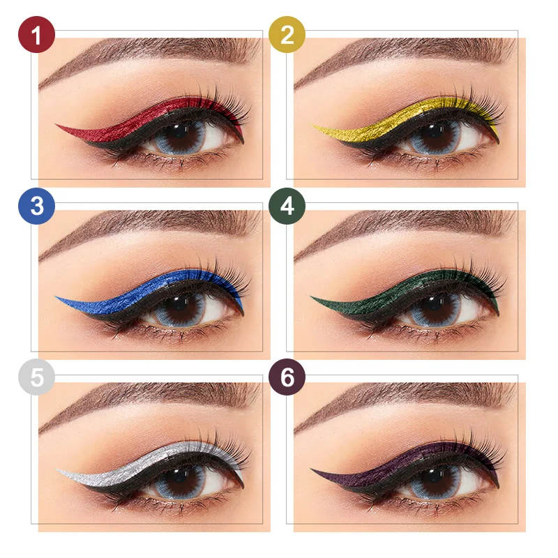 

6Colors Shiny Eyeshadow Waterproof Glitter Eyeliner Pencils Eyeshadow Shimmer Make Up Cosmetic Eyeshadow Eyeliner Pencil
