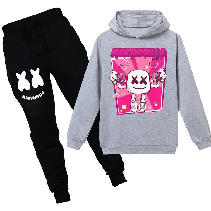 

Child Black 2019 christmas clothing Marshmello Dj Music fortnight hoodie Kids T Shirt for Infant Kids Boy Girls Long Sleeve Tops