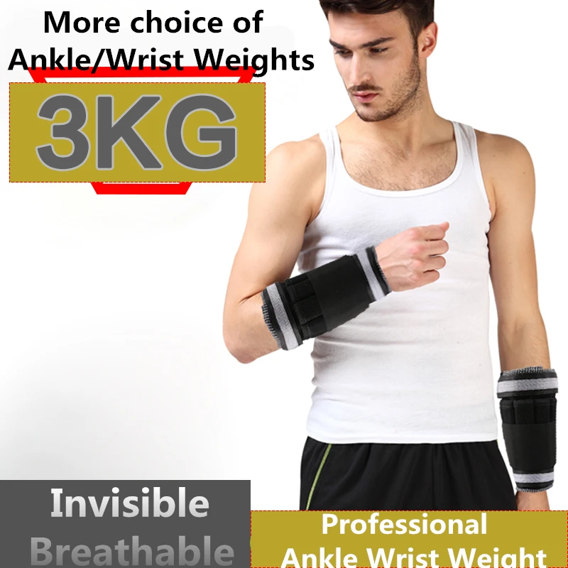 

Ankle / Wrist Weights (3 KG / Pair ) for Women, Men and Kids - Fully Adjustable Weight for Arm& Leg - Best for Walking, Jogging