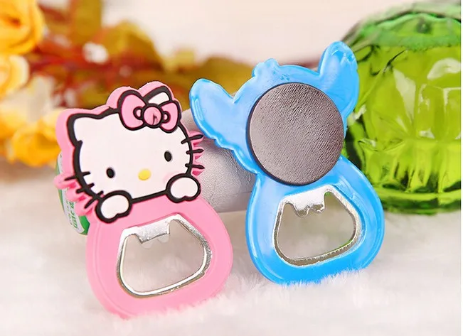 Kawaii креативные дети мультфильм многофункциональная силиконовая Милая бутылка из нержавеющей стали магниты открывалка для пива стикер для холодильника кухонный инструмент