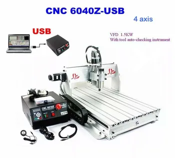 

CNC 6040Z 4 AXIS ENGRAVER ENGRAVING MACHINE USB ROUTER DRILLING MILLING CUTTER CARVING TOOL BALL SCREW ARTS first