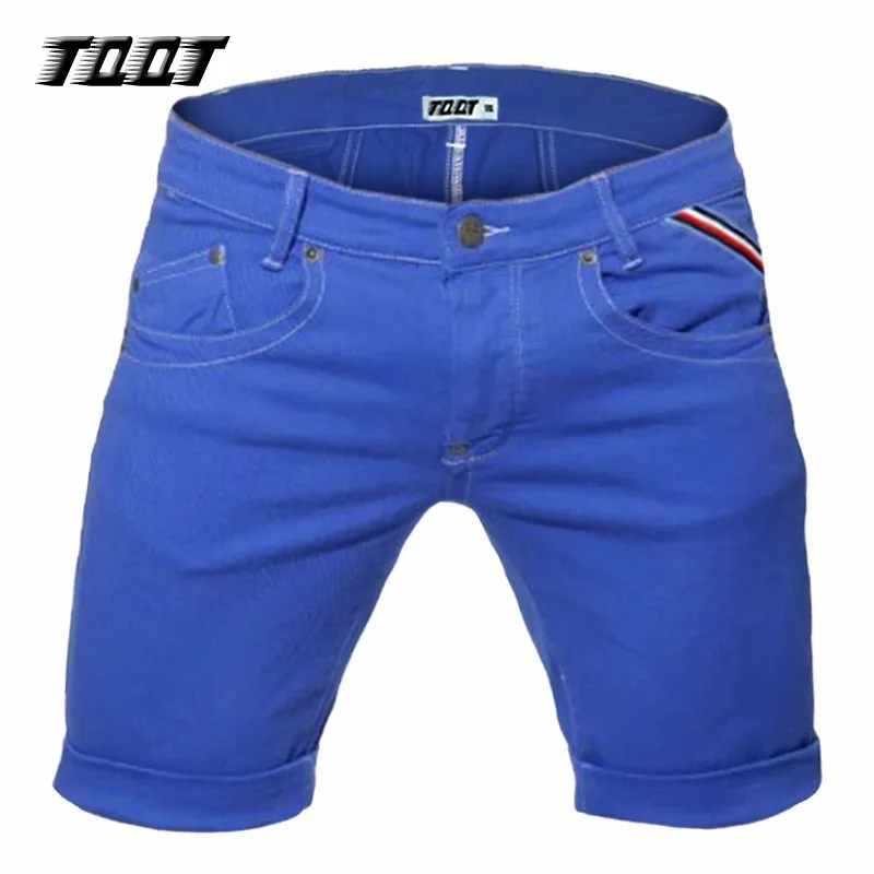 

TQQT Man Ruched Jeans Midweight Slim Short Jeans Straight Low Waist Calf Length Short Solid Colored Knee Short Jeans 5P0572