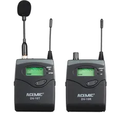 ACEMIC DV-10T/DV-10R SLR Камера интервью беспроводной микрофон с отворотом набор с микрофоном, передатчиком для выступлений 798-830 МГц профессиональная система Ear-Minitor