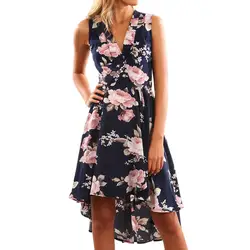 Женское летнее платье с открытыми плечами с цветочным рисунком, короткое мини-платье, женское пляжное вечернее платье, летнее Повседневное